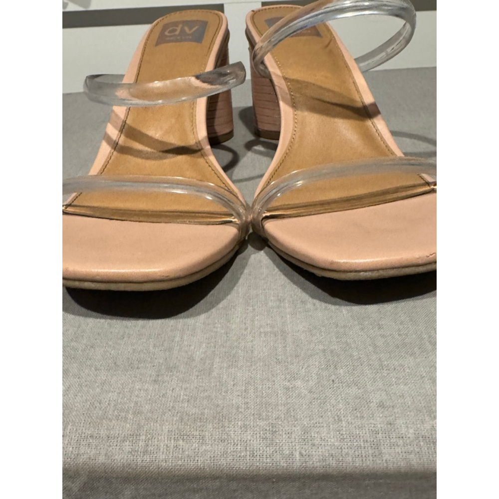 Women's Dolce Vita Nude Clear Strap Block Heel Sandals Size 9 - Picture 3 of 10